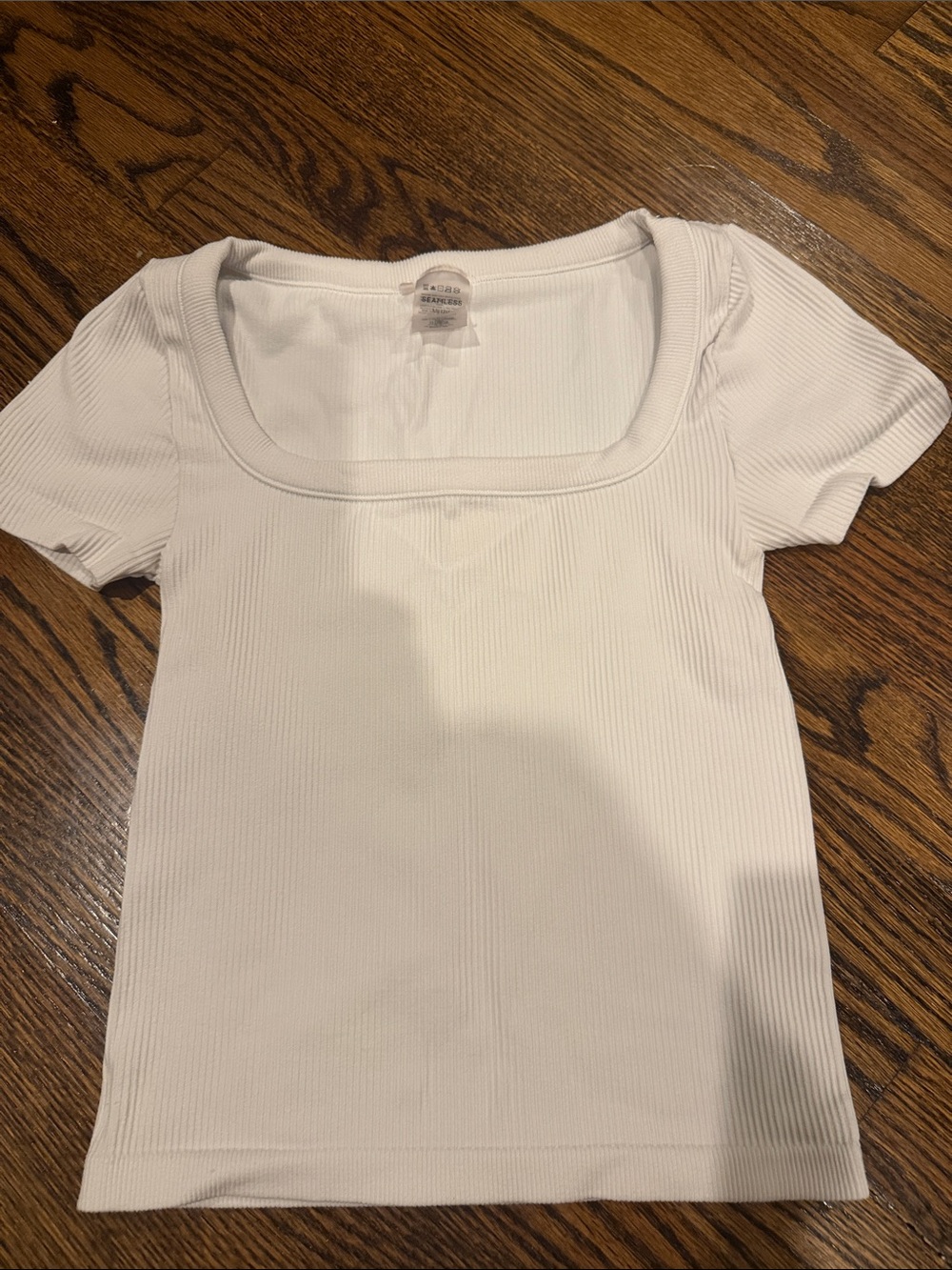 Aritzia White Ribbed Square-Neck Women's